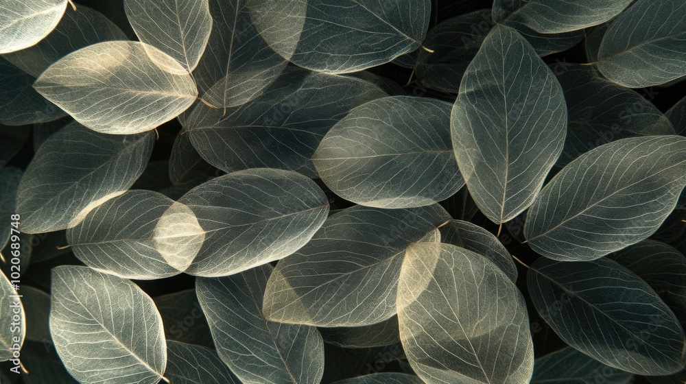 A beautiful arrangement of transparent leaf petals, creating a seamless, visually appealing natural pattern for backgrounds A beautiful arrangement of transparent leaf petals, creating a seamless, visually appealing natural pattern for backgrounds