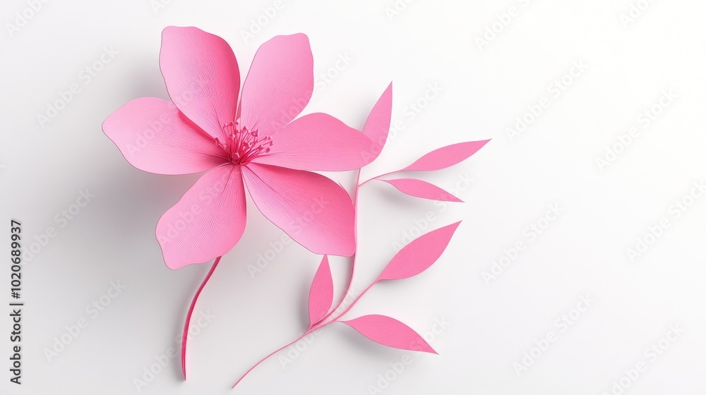 Isolated pink flower of the sticky catchfly on a white background known for its delicate appearance and vibrant hue Silene viscaria Isolated pink flower of the sticky catchfly on a white background known for its delicate appearance and vibrant hue Silene viscaria