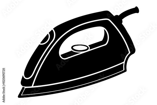 electric iron silhouette vector illustration