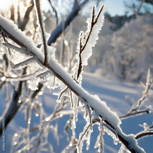 snow covered branches