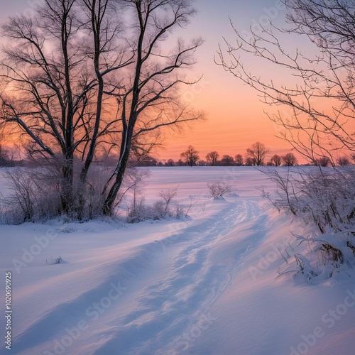 sunset in the forest