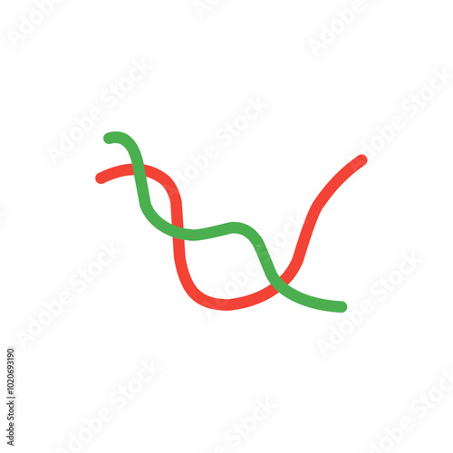 red and green wave lines