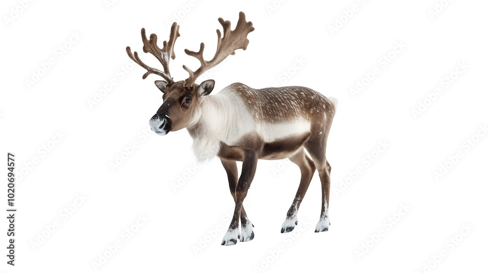 Obraz premium Christmas Reindeer, Isolated on White, PNG File, Transparent Background