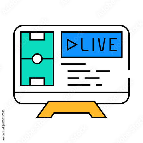 watching soccer live autumn line icon vector. watching soccer live autumn sign. isolated symbol illustration