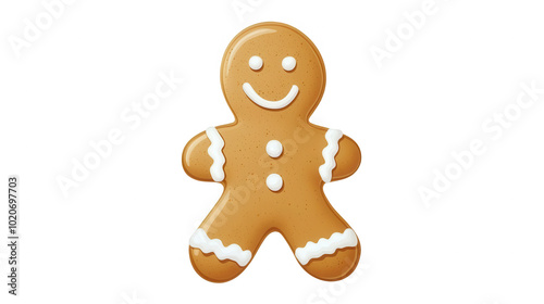 Gingerbread Man Simple Vector, Isolated on White, PNG File, Transparent Background