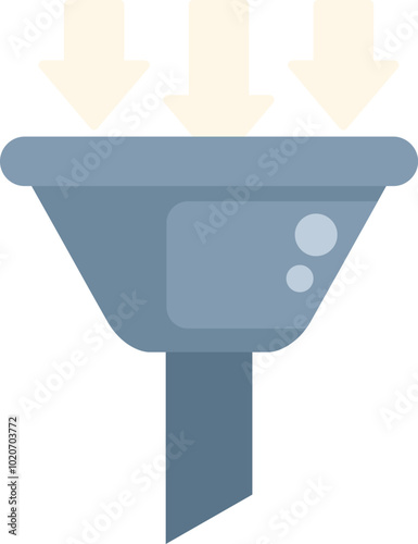 This vector illustration shows the concept of sales funnel, attracting leads and converting them into customers