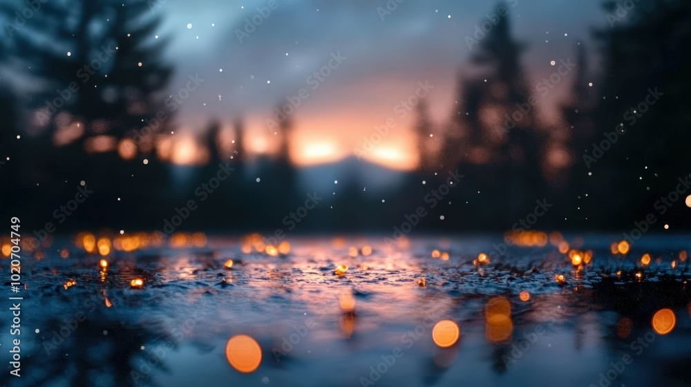 Magical winter wonderland at dusk Magical winter wonderland at dusk