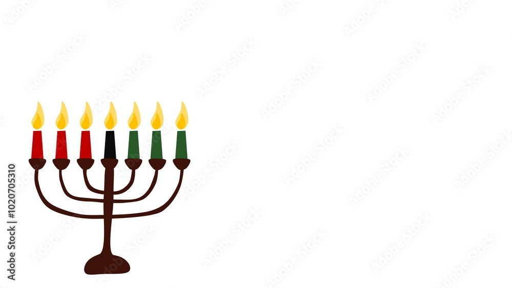 Happy Kwanzaa background illustration with copy space and seven candles Happy Kwanzaa background illustration with copy space and seven candles