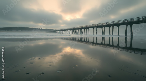 Wallpaper Mural Sunrise at the fishing pier Torontodigital.ca