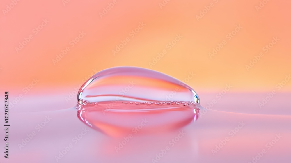 Vibrant water droplet on colorful gradient background Vibrant water droplet on colorful gradient background