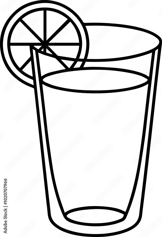 glass with lemon juice line art vector illustration glass with lemon juice line art vector illustration