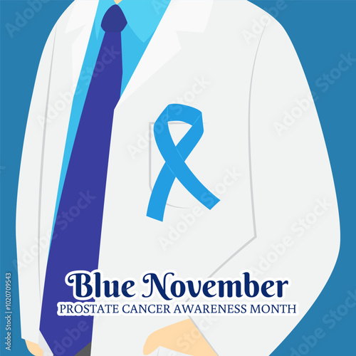 Vector illustration of Blue November prostate cancer awareness month social media template