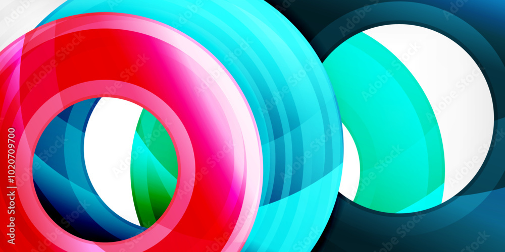 Bright colorful circles with light effects. Abstract background Bright colorful circles with light effects. Abstract background
