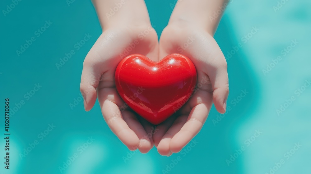 Hands holding a red heart Hands holding a red heart