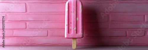 Colorful Pink Ice Cream Popcicles photo