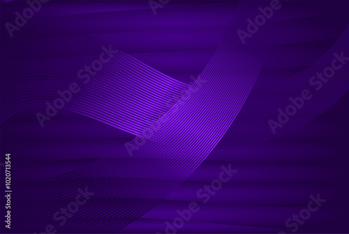 Cuadro en lienzo Abstract purple background with curved lines.