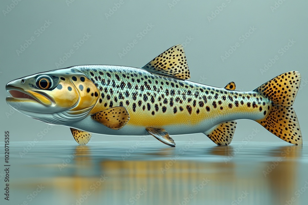 3D rendering of a trout fish 3D rendering of a trout fish