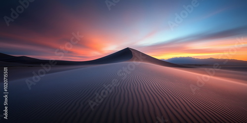 Heavenly sky in the sierra desert or remote land.. incoming light abstract. Wide format. Hope, divine, heavens concept. Hand edited generative AI. photo