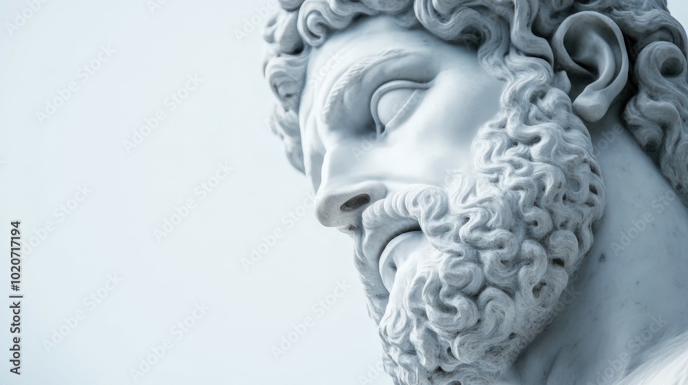 Detailed close-up of a classical marble statue Detailed close-up of a classical marble statue