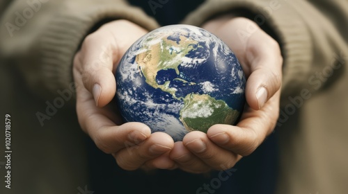 Hands holding the earth