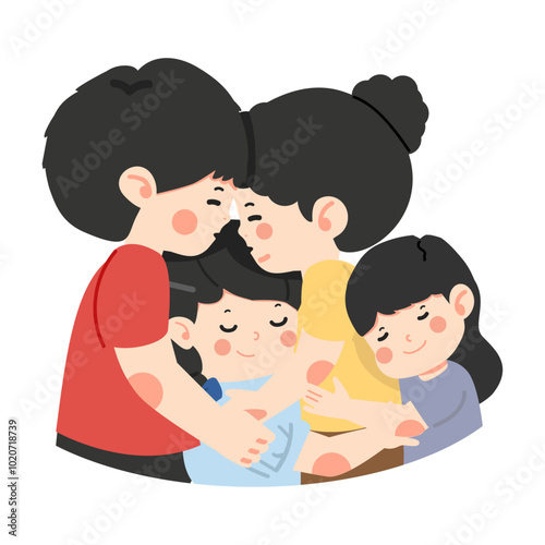 Happy family day hug together