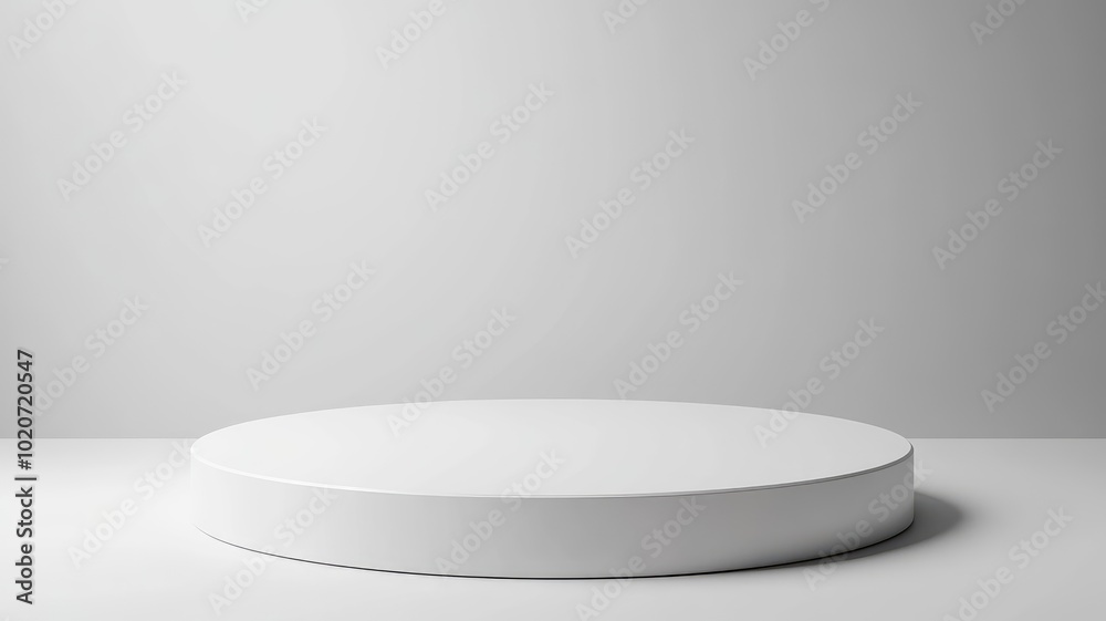 White Circular Platform on a White Background White Circular Platform on a White Background
