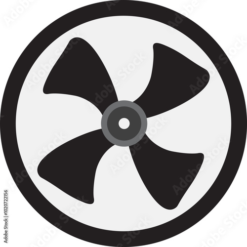 Fan Propeller, Ship Propeller, Aircraft Propeller Icon Illustration