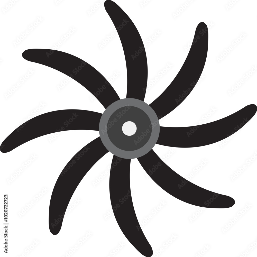 Fan Propeller, Ship Propeller, Aircraft Propeller Icon Illustration