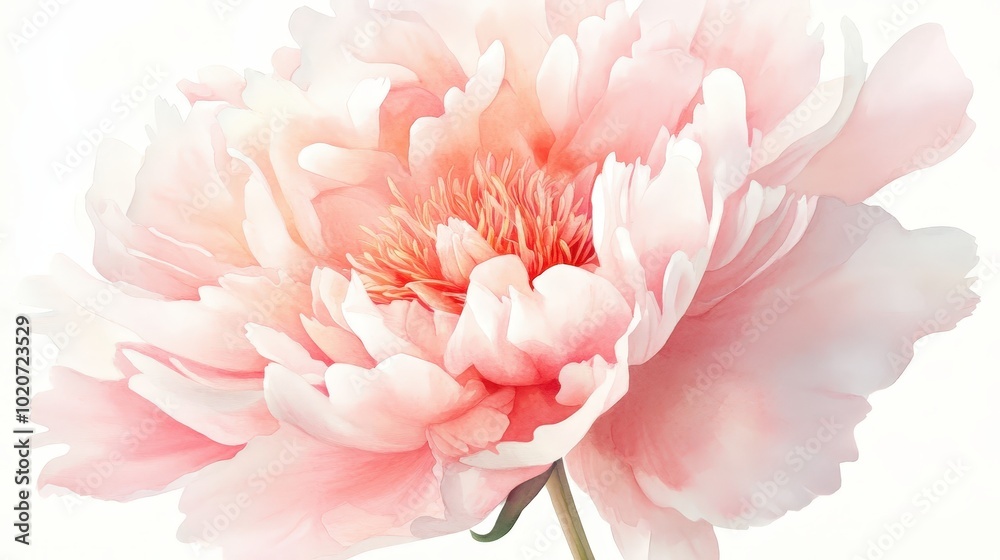 Soft Pink Peony Flower Blooming in Serenity Soft Pink Peony Flower Blooming in Serenity