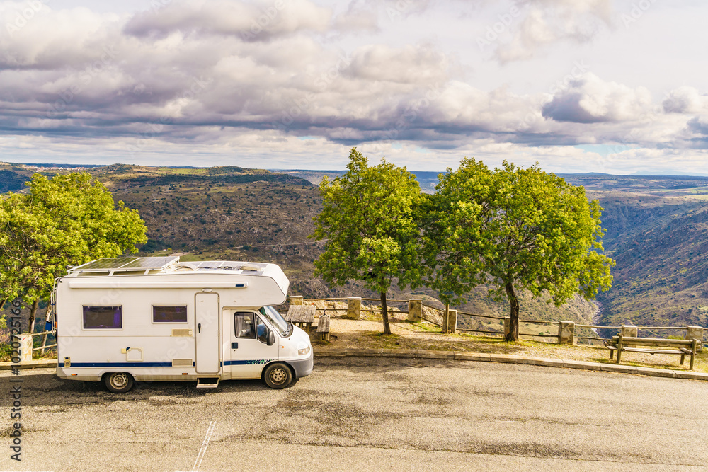 Camper in mountain, Portugal Camper in mountain, Portugal