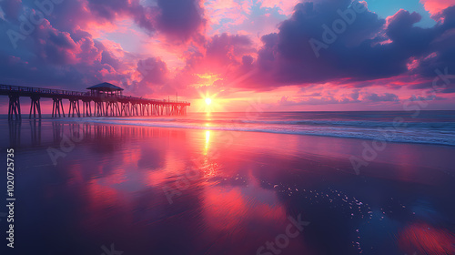Sunrise at the fishing pier