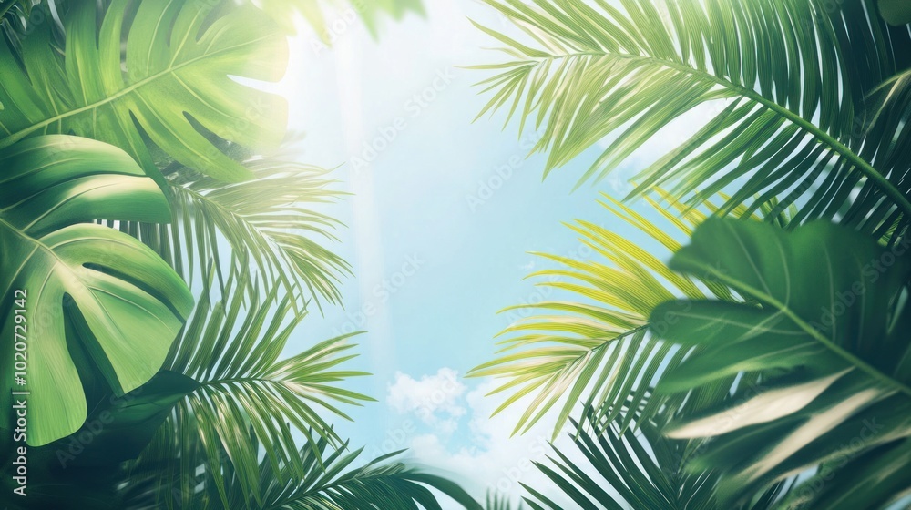 Tropical Palm Leaves Sun Tropical Palm Leaves Sun