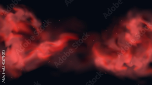 Vibrant Red Abstract Smoke Background