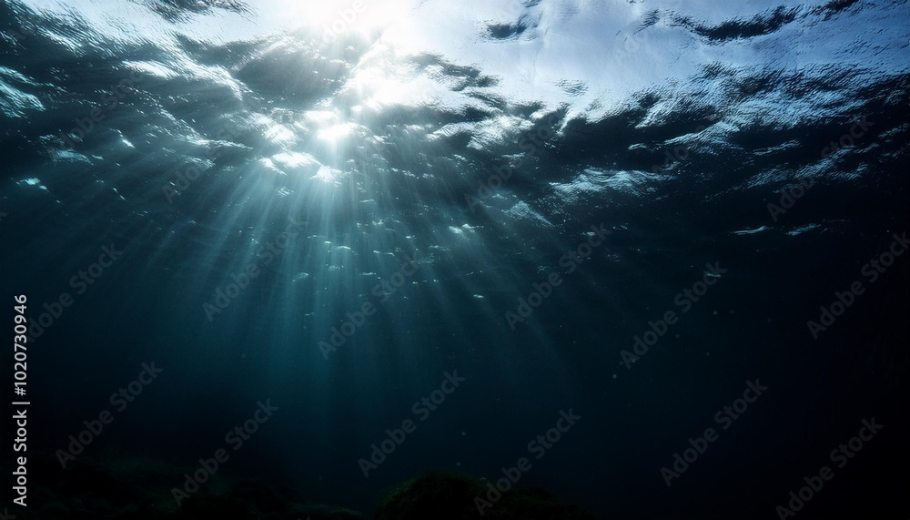 Fototapeta premium magical dark black glittering shining and shimmering under water