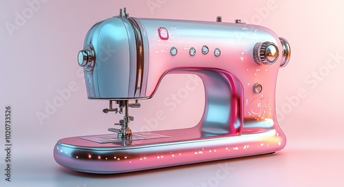 Pink Sewing Machine, Modern Threading Technology, Creative Quilting Tool