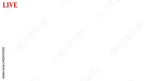 Red Animated Live Icon for Online Streaming in Transparent Background