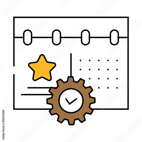 event management business process line icon vector. event management business process sign. isolated symbol illustration