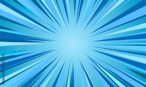 blue sunburst comic pop art pattern background