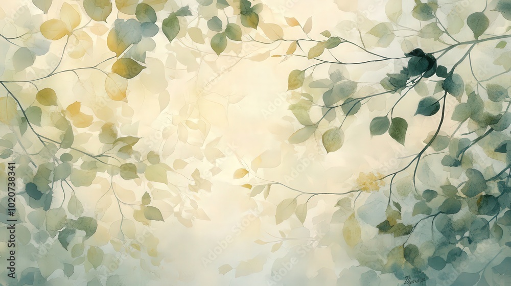 Soft Green Leafy Background for Tranquil Spaces Soft Green Leafy Background for Tranquil Spaces