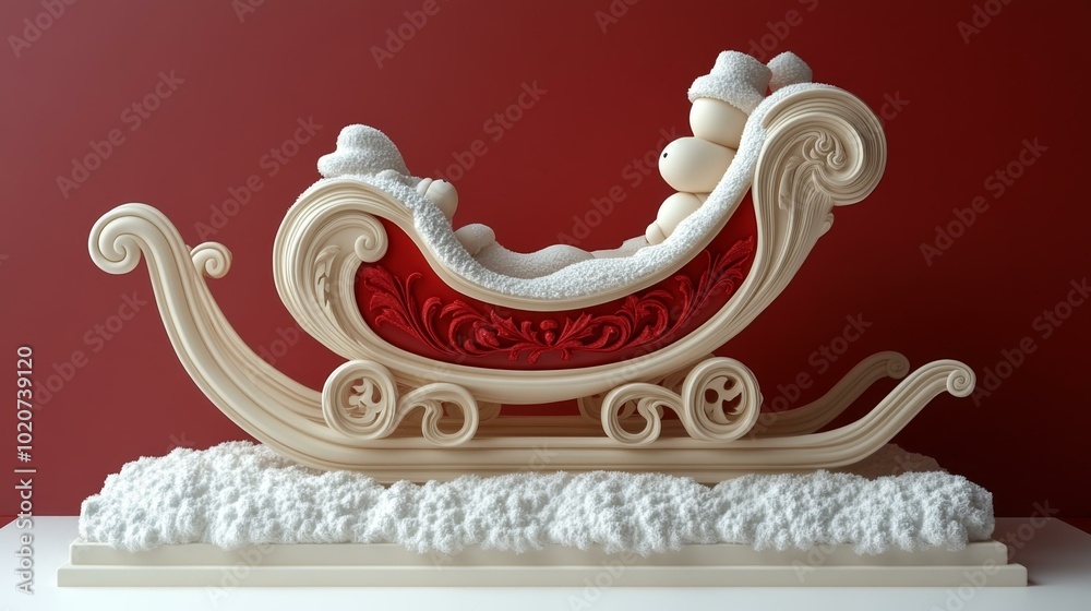 Festive Sleigh Ornament, Handcrafted Christmas Decoration