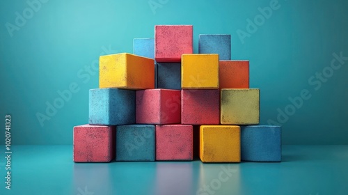 Colorful Building Blocks Pyramid