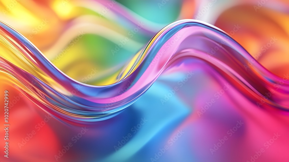 Vibrant rainbow colors swirling in fluid, wavy patterns on an abstract background Vibrant rainbow colors swirling in fluid, wavy patterns on an abstract background