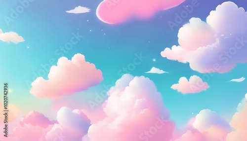 pastel color of sky background illustration graphic design childlike picture drawing creative childen book cover anime cartoon style