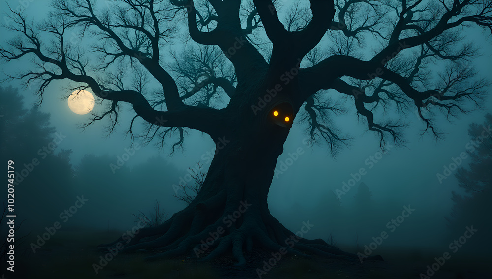 Fototapeta premium Ancient Terror: The Enchanted Woodland Tree