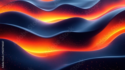 Abstract Waves with Glowing Effect