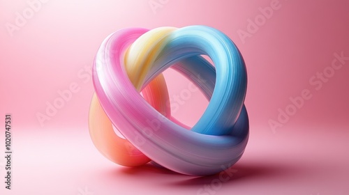 Abstract 3D Twisted Colorful Shapes