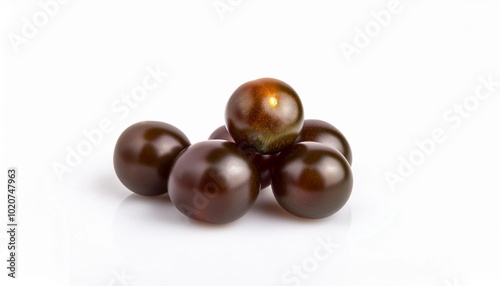 black cherry tomato isolated white background
