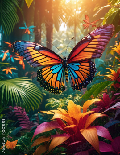 butterfly on the flowers