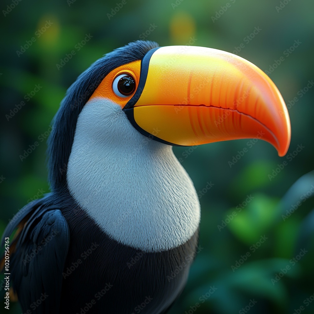 Fototapeta premium 3D Toucan Bird with Vibrant Colors
