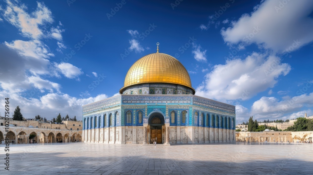 Fototapeta premium Iconic dome of the rock mosque in jerusalem